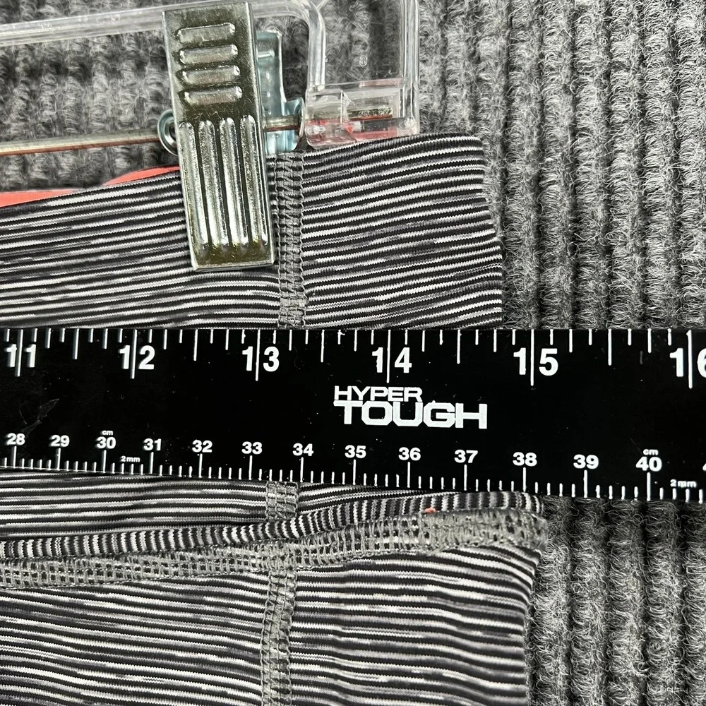 Lululemon Pants Womens 8 Gray Black Orange Speed Tight Leggings Striped Athletic - Picture 8 of 16